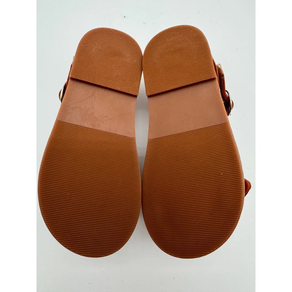 Girls Sandals US 8 Brown Bow Strap Dress Casual Toddler Shoes‎